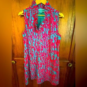 Gorgeous seaside, coral print shift